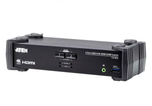 ATEN 2-Port USB 3.0 4K HDMI KVMP Switch with Audio Mixer Mode