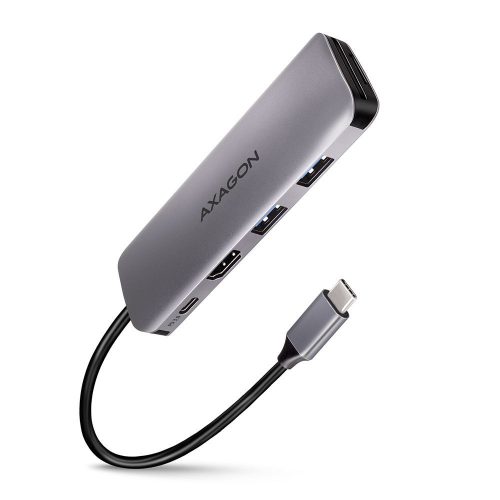 AXAGON HMC-5 Superspeed USB-C Speedster 5H HUB Silver