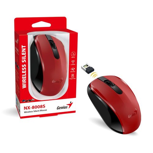 Genius NX-8008S Wireless Silent mouse Red