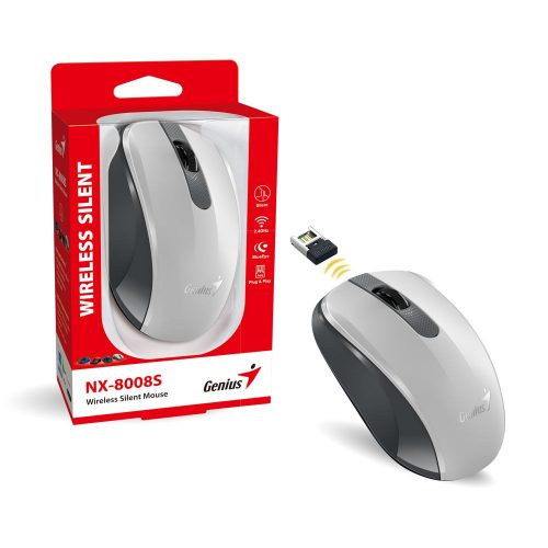 Genius NX-8008S Wireless Silent mouse White/Grey