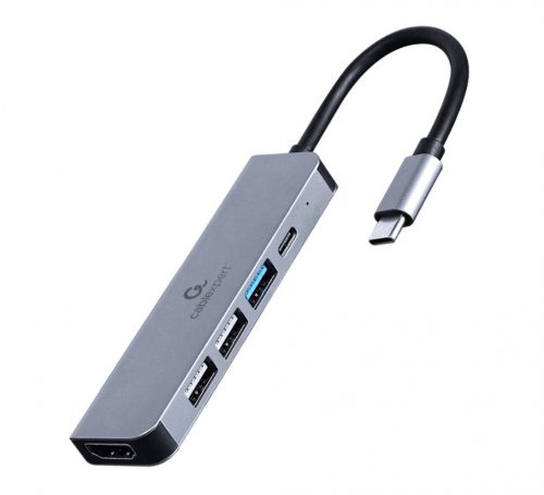 Gembird A-CM-COMBO5-03 USB Type-C 5-in-1 Multi-Port Adapter Space Grey