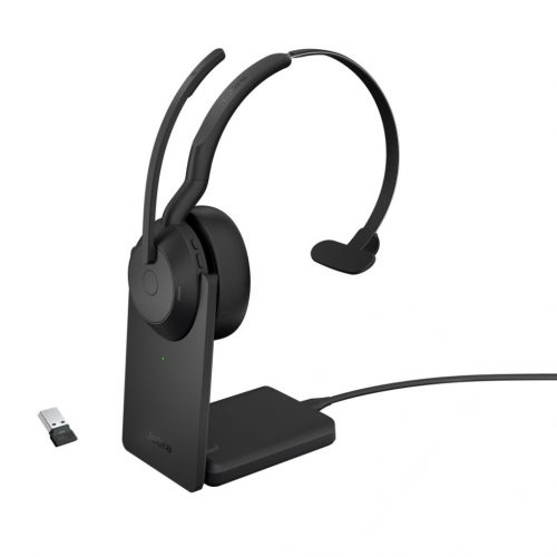 Jabra Evolve2 55 MS Mono with Link380a Bluetooth Headset with Charging Stand Black