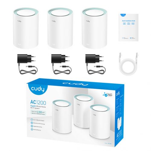 Cudy M1300 AC1200 Dual Band Whole Home Wi-Fi Mesh System (3-Pack)