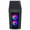 COOLER MASTER Ház Mini Tower ATX MASTERBOX MB320L ARGB + Kontroller,2db Ventilátorral,Tápegység nélkül, Üvegfalú, fekete