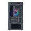 COOLER MASTER Ház Mini Tower ATX MASTERBOX MB320L ARGB + Kontroller,2db Ventilátorral,Tápegység nélkül, Üvegfalú, fekete