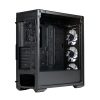 COOLER MASTER Ház Midi ATX MasterBox 520 + 3db Ventilátor + HUB, Tápegység nélkül, Üvegfalú, fekete