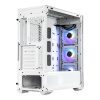 COOLER MASTER Ház Midi ATX MasterBox TD500 MESH V2 ARGB, 3db ARGB Ventilátorral, Tápegység nélkül, Edzett Üveg, fehér