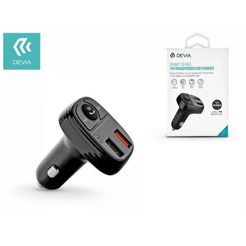 DEVIA BLUETOOTH FM-TRANSMITTER/SZIVARGYÚJTÓ TÖLTŐ - 2XUSB + MP3/WMA/WAV/FLAC + PENDRIVE/TF-KÁRTYAOLVASÓ - BLACK