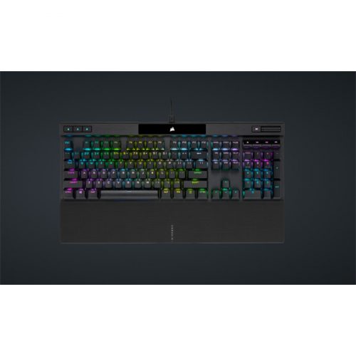 CORSAIR Vezetékes Billentyűzet Gaming, K70 RGB PRO, Mechanikus, CHERRY MX Red switch, Alumínium keret, US, szürke