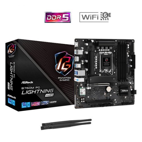 ASROCK Alaplap S1700 B760M PG LIGHTNING WIFI INTEL B760, mATX