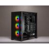 CORSAIR Ház iCUE 4000X RGB, 3x12mm RGB Ventillátorral, Tápegység nélkül, Edzett Üveg, fekete