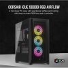 CORSAIR Ház iCUE 5000D RGB AIRFLOW, 3xAF120 RGB Ventillátorral + iCUE Kontroller, Tápegység nélkül, Edzett Üveg, fekete