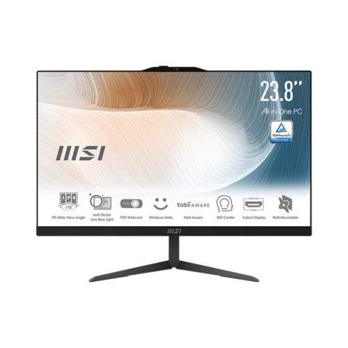 MSI Business AIO Modern AM242 12M-1214XHU, 23,8" FHD, i3-1215U, 8GB, 256GB M.2, INT, NoOS, Black