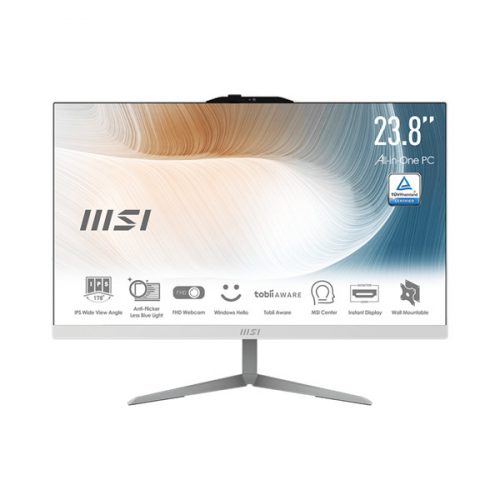 MSI Business AIO Modern AM242 12M-1080XHU, 23,8" FHD, i3-1215U, 8GB, 256GB M.2, INT, NoOS, White