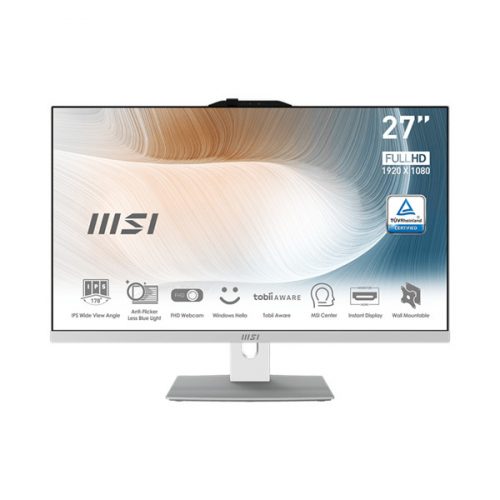 MSI Business AIO Modern AM272P 12M-811XEU, 27" FHD, i5-1235u 8GB, 512GB M.2, INT, NOOS, White