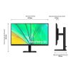 SAMSUNG IPS 100Hz monitor B2B 27" S60D, 2560x1440, 16:9, 350cd/m2, 5ms, HDMI/DisplayPort/3xUSB, Pivot