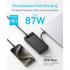 ANKER Powerbank 20000mAh, 65W, 1xUSB-C, 1xUSB-A, Beépített USB-C töltő kábel, fekete - A1383H11