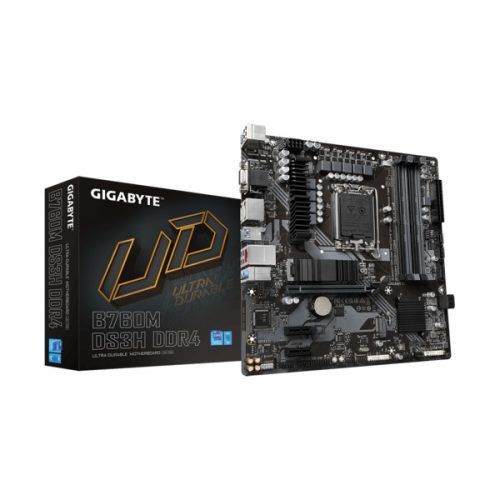 Gigabyte Alaplap - Intel B760M DS3H DDR4 s1700 (B760, 4xDDR4 3200MHz, DP/HDMI, 4xSATA3, M.2, 6xUSB2.0, 6xUSB3.1)