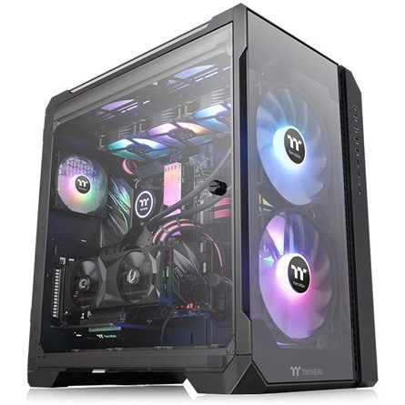 Thermaltake View 51 Tempered Glass ARGB Edition táp nélküli E-ATX számítógépház fekete