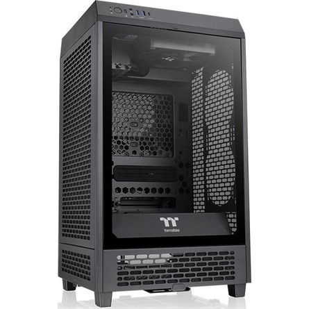 Thermaltake The Tower 200 táp nélküli ablakos MT Mini Tower számítógépház fekete