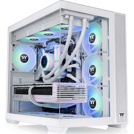 Thermaltake View 380 TG ARGB Snow táp nélküli ablakos Mid Tower számítógépház fehér