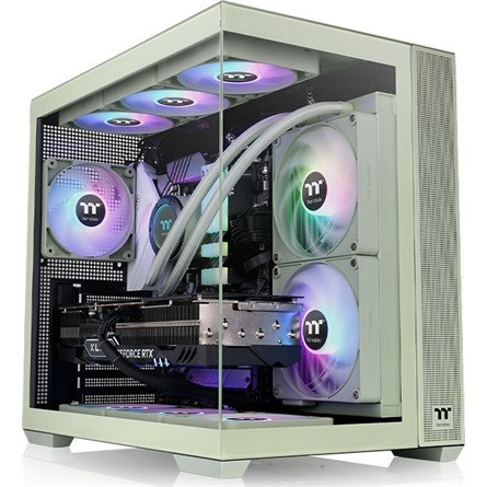 Thermaltake View 380 TG ARGB Matcha Green táp nélküli ablakos Mid Tower számítógépház zöld