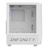 Spirit of Gamer Számítógépház - INFINITY White (fekete, ablakos, 8x12cm ventilátor, alsó táp,  ATX, 1xUSB3.0, 2xUSB2.0)