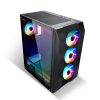 Spirit of Gamer Számítógépház - Rogue VI RGB (fekete, ablakos, 8x12cm ventilátor, alsó táp,  ATX, 1xUSB3.0, 2xUSB2.0)