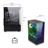 Spirit of Gamer Számítógépház - SPECTRA Black (fekete, ablakos, 3x12cm ventilátor, alsó táp,  ATX, 1xUSB3.0, 2xUSB2.0)