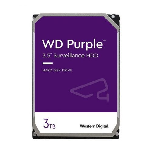 Western Digital Belső HDD 3.5" 3TB - WD33PURZ (5400rpm, 256MB puffer, SATA3 - Purple (biztonságtechnikai rögzítőkbe is))