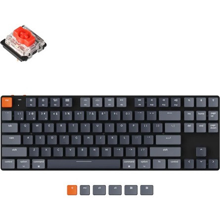 Keychron K1 SE Bluetooth / USB-C magyar Gateron low-profile Mechanical Red billentyűzet fekete-szürke