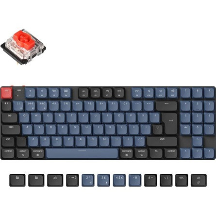 Keychron K13 Pro Bluetooth / USB-C angol Gateron low-profile MX 2.0 Mechanical Red mechanikus billentyűzet fekete-kék