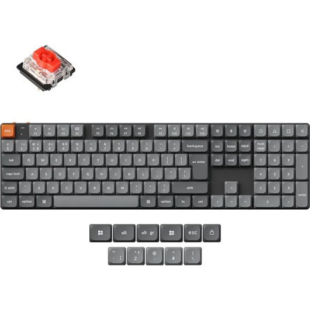 Keychron K5 Max Bluetooth / vezeték nélküli / USB magyar Gateron low-profile MX 2.0 Mechanical Red mechanikus billentyűz