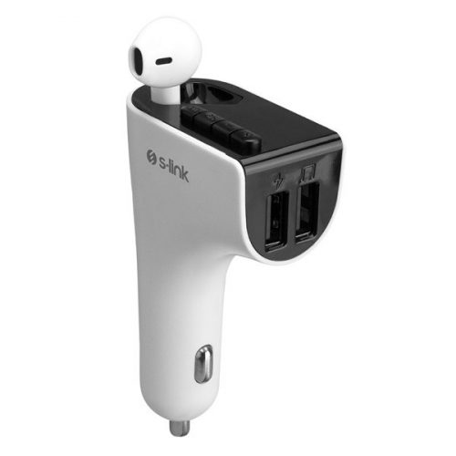 S-Link FM Transmitter - SL-BT245 Bluetooth  (BT5.0.; Dual USB, MicroSD; 3A USB gyorstöltő, +1 db fülhallgató)