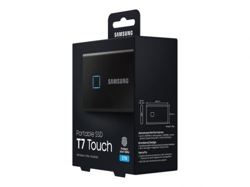 SAMSUNG T7 Touch 2TB külső SSD fekete