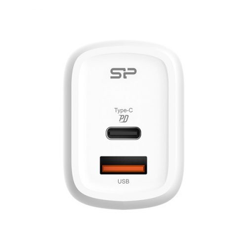 Silicon Power Telefon töltő - QM25, 1db Type-C + 1db USB-A QC3.0 (30W töltő, EU verzió)