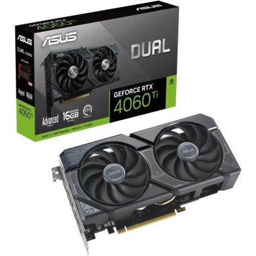 Asus Videokártya - nVidia DUAL-RTX4060TI-A16G (8192MB, GDDR6, 2550/18000 Mhz, 128bit, HDMI/3x DP)