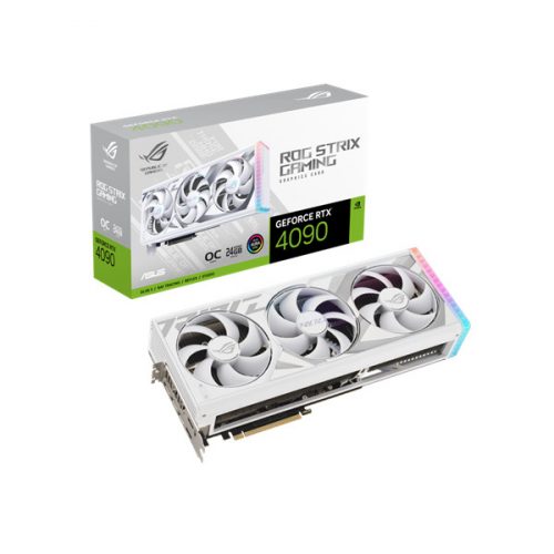 Asus Videokártya - nVidia ROG-STRIX-RTX4090-O24G-WHITE (24576MB, GDDR6X, 2640/21000 Mhz, 384bit, 2xHDMI, 3xDP)